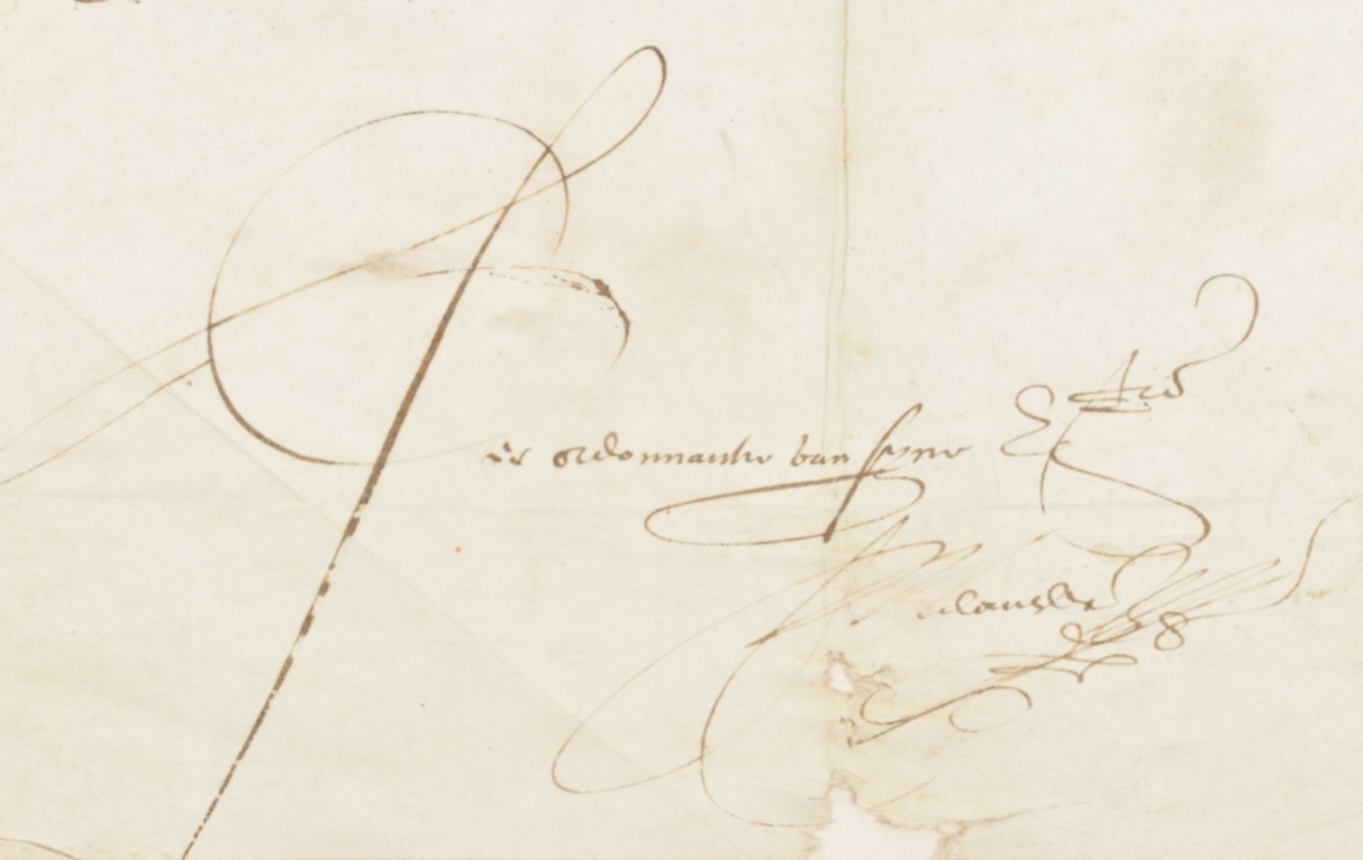 Prince Maurice of Orange (1567-1625). Manuscript document on vellum, 1590 - Image 3 of 3