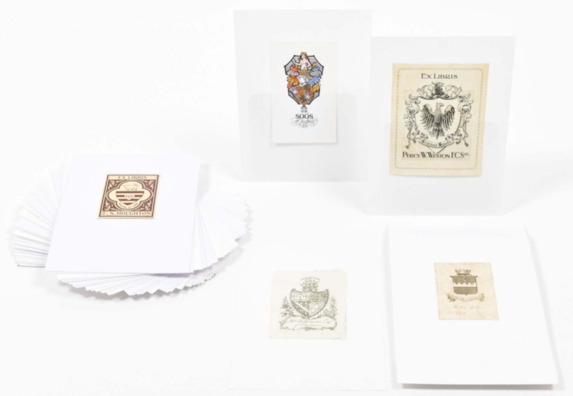 Collection of approx. 135 English heraldic ex libris