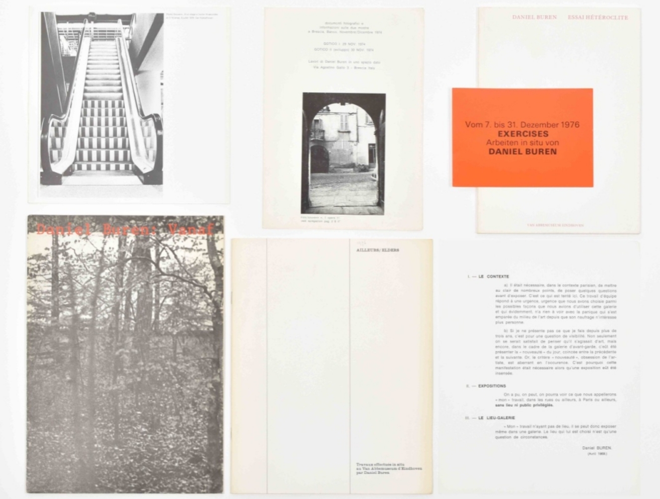 Three titles by Daniel Buren and some ephemera