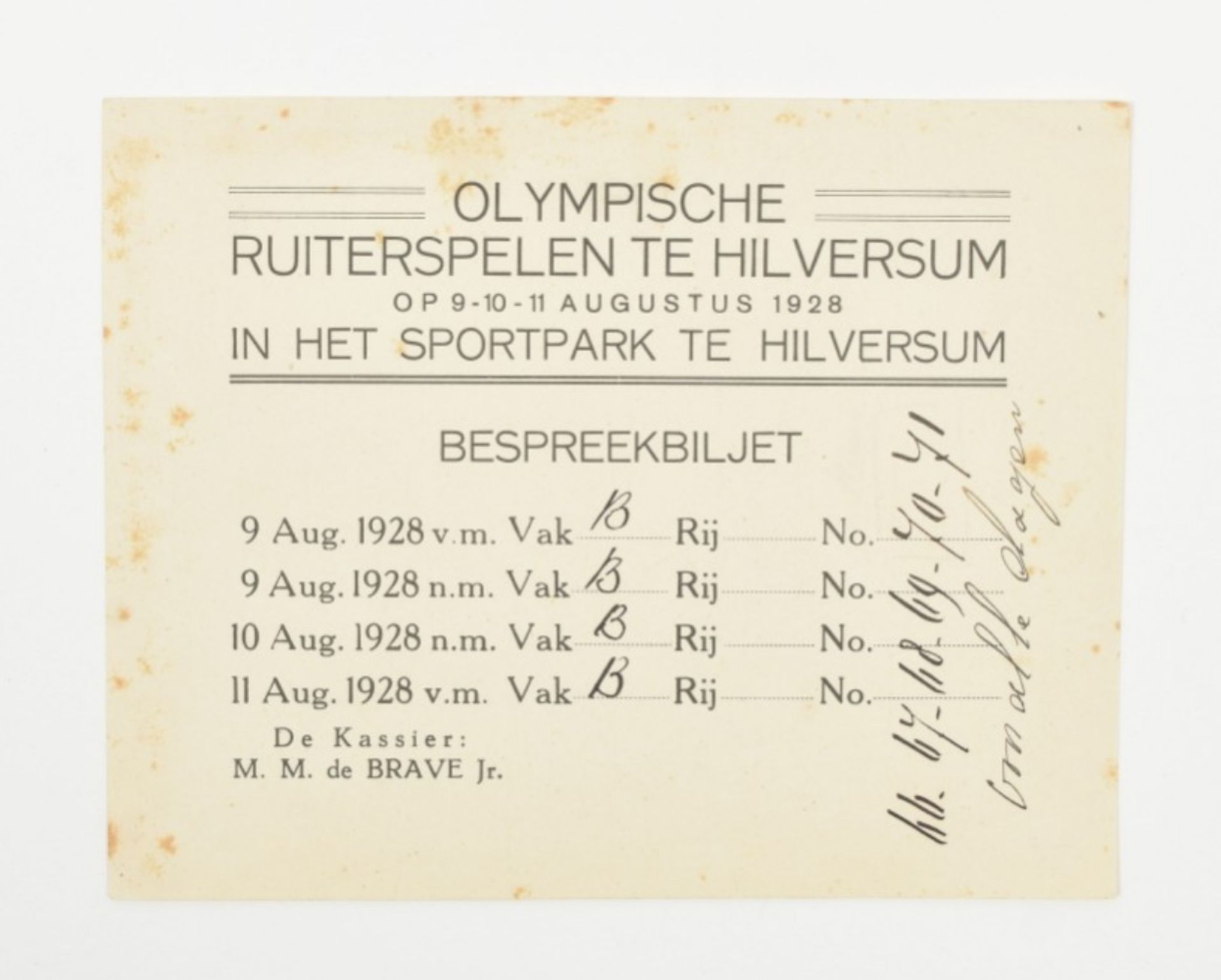 Three items: Olympische Ruiterspelen te Hilversum 1928 - Image 4 of 5