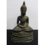 Antique, bronze Buddha, 19cm tall 740 grams