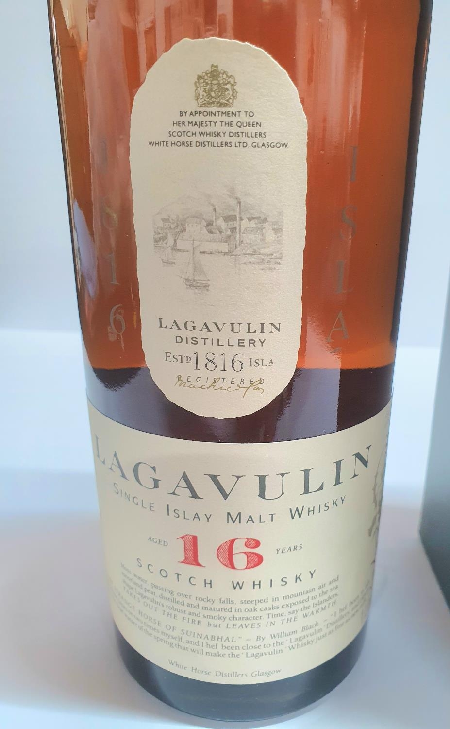 Boxed, Lagavulin 16 year old single malt whiskey 1 litre bottle, 43% vol - rare WHITE HORSE - Image 2 of 5