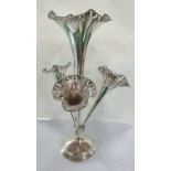 Birmingham hallmarked silver epergne, marks partially rubbed, 247.7 grams with weighted base