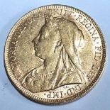 Queen Victoria old head 1896 sovereign