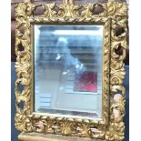 19thC hand-carved Florentine wood & gesso frame containing a bevel edged mirror, Internal