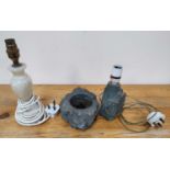 Rock lamp and matching candle holder together with an Onyx lamp (3)