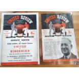 Two separate 1953-1954 Manchester United home program Man United V Hibernian (Benefit Match for