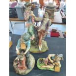 Three large Italian porcelain figurines etc (3)