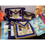 Large quantity of Masonic aprons etc (Qty)
