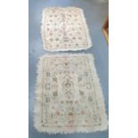 Matching pair of 1960s/70s handmade small rugs (2), Both approx 90 x 126cm