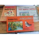 Subbuteo cricket, Rugby and Angling, all boxed (3)