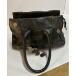 Radley, black handbag together with The Bridge, brown handbag (2)