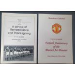 RARE Manchester United 40th year remembrance service program held at Manchester Cathedral on 6th Feb