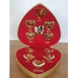 Heart cased Variety Club International, annual "Heart brooches" 1991 to 2000