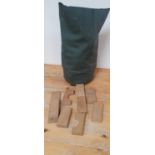 Bag of vintage, over-sized wooden building blocks