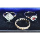 Three 9ct yellow gold ladies rings (3), 6.8 grams gross