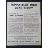 Manchester United supporters club 1975 official song sheet, introduction by Tommy Docherty