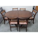 Dining table and 6 chairs including 2 carvers