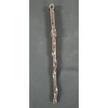 BaoulÃ© West African carved hardwood command baton, 49cm long
