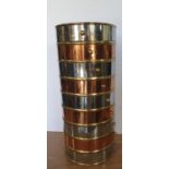 Modern 2-tone metal umbrella/stick bin, 44cm tall