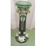Early 20thC Art Nouveau unmarked ornately decorated ceramic planter, Approx 80cm tall