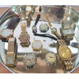 Quantity of vintage ladies and gents wristwatches, some with straps including Seconda, Timex etc