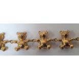 9ct yellow gold "Teddy Bear" bracelet in presentation box, 8.3 grams 18cm long