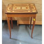 Italian Sorento inlaid musical jewllery box side table