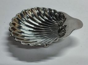 Silver hallmarked shell on ball feet