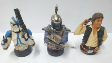 3 Star Wars Gentle giants including Jango Fett, 501st special opps trooper and Hans Solo - all