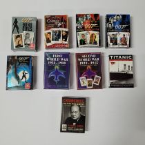 Collection of playing cards including 007, titanic and Churchill examples (Qty)