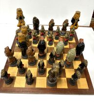 Animal Chess Board with Rabbits and Horses