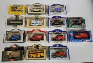 collection of die cast and toy cars including champion Ford model "T" van