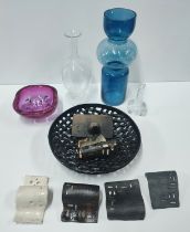 Collection of decorative glassware and unusual pottery pieces (Qty)