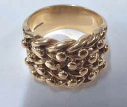 Gents heavy 9ct yellow gold ring, 17.3 grams size X