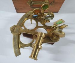 Sextant in Brass with a Wooden Box by Sestral of London