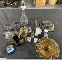 Collection of glassware, including matching decanter and glasses