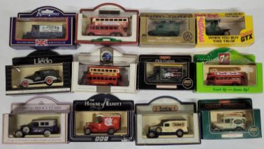 collection of die cast cars including Lledo Promotional Models