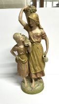 Very large Royal Dux Figurine of two ladies Approx 57cm