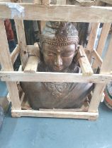 Very Large indoor/outdoor Balinese terracotta Buddhist Deity, crated, newly imported