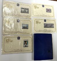 Stamp Book together with 5 Sealed Stanley gibbon "errors" cards (6)