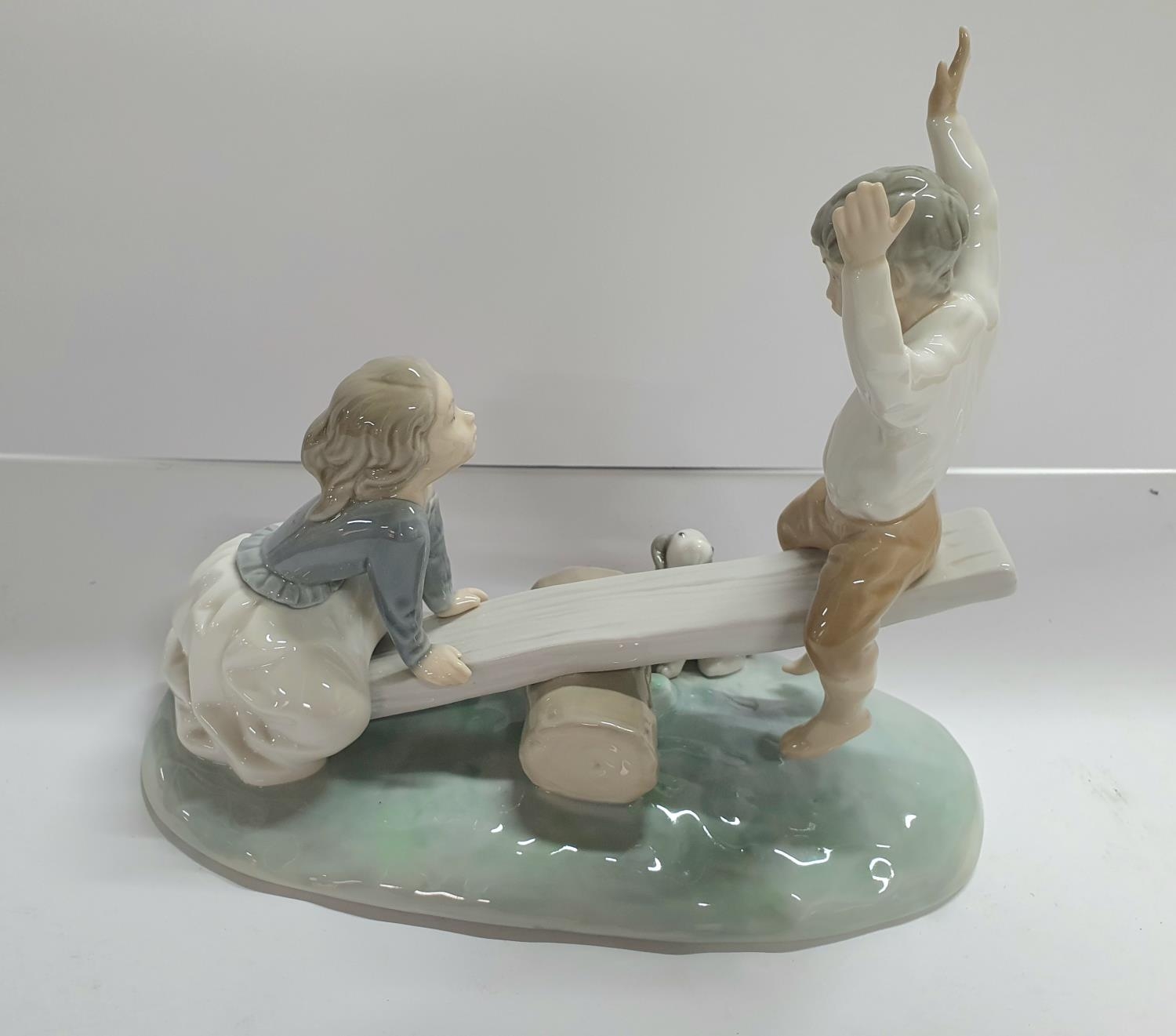 Lladro SEESAW product number 4867, designed by F Garcia 1974, Approx 7.75" long - Image 2 of 3