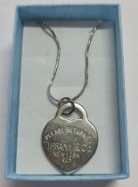 Tiffany and Co padlock shaped pendant on chain