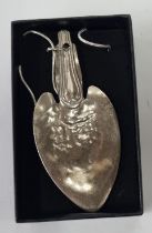 Large silver spoon shaped pendant on chain