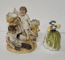 Royal Doulton figurine along with two other porcelain figurines (3)