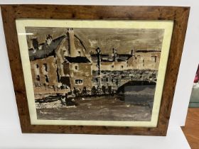 Early 20thC oil "English townscape", signed simply "Gore", framed and glazed The oil measures - 35cm