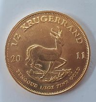 2011 South African half Krugerand - Uncirculated, approx 17 grams