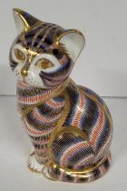 Royal Crown Derby cat with gold stopper