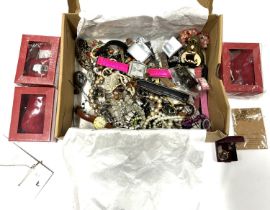 Collection of costume jewellery with watches etc