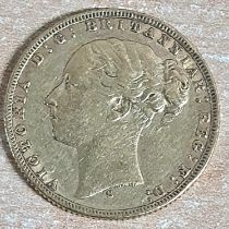 Queen Victoria 1873 young head sovereign, Sydney mint